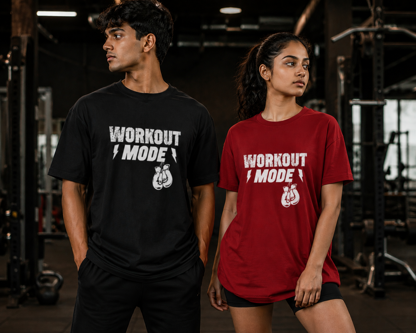 Workout Mode Oversized Unisex Gym T-Shirt  | 240 GSM Heavyweight Cotton Graphic Tee